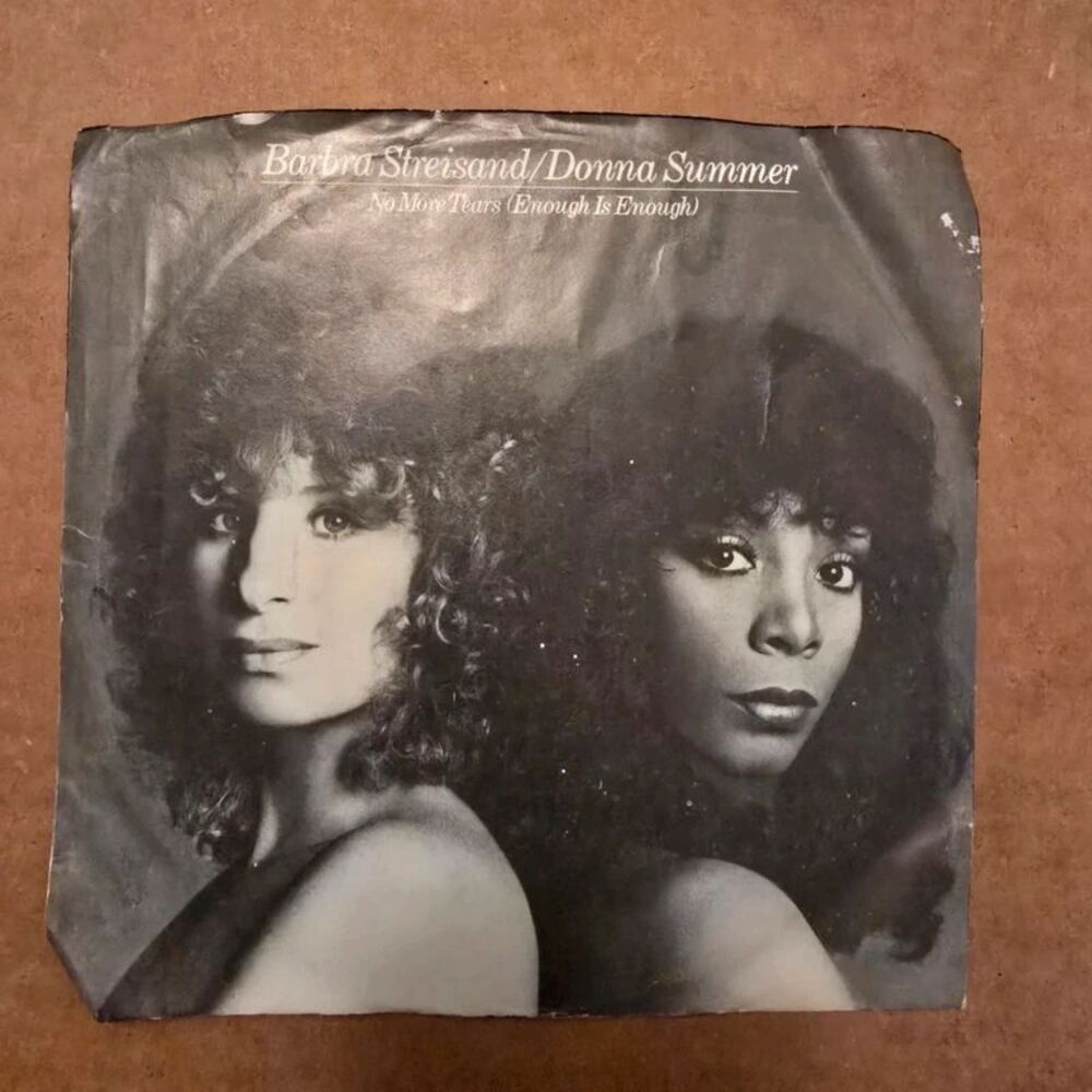 Barbara Streisand/ Donna Summer Wet / no more tears vinyl 45 record